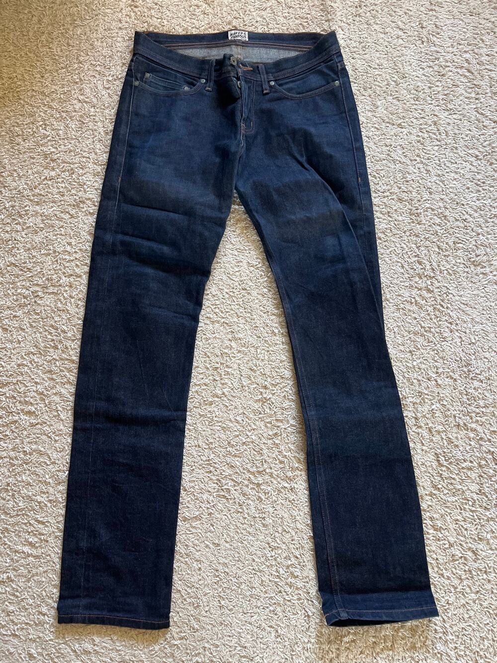 Naked & Famous Denim Weird Guy Deep Indigo Selvedge Jeans Size 32